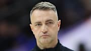 Toronto Raptors head coach Darko Rajakovic looks on during the fourth quarter against the Philadelphia 76ers.