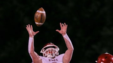 Myles Mclaughlin (2) of Indiana's Knox High School ran into the national record books, Friday, setting the single season touchdown mark.