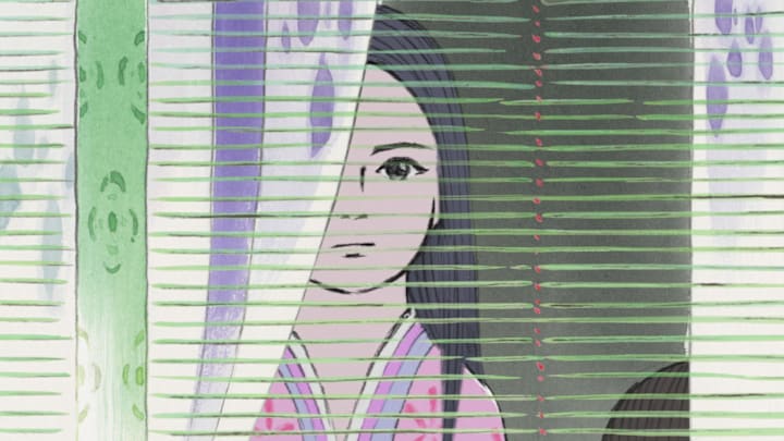 GKIDS Presents Studio Ghibli Fest 2019 'The Tale of The Princess Kaguya'.. A powerful and soaring epic, based on a legendary Japanese folktale, redefines animated storytelling from director and Studio Ghibli co-founder Isao Takahata. Experience Takahata’s final film that was nominated for an Academy Award® and hailed as a masterpiece by critics.. Image Courtesy Studio Ghibli, Fathom Events