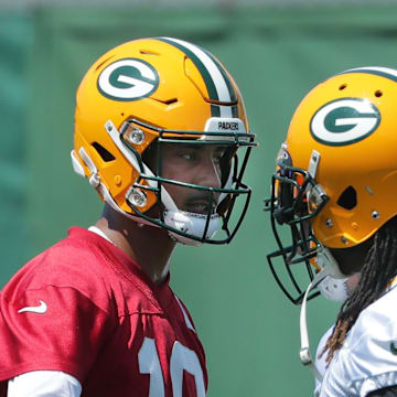 Jordan Love and Davante Adams in 2021.