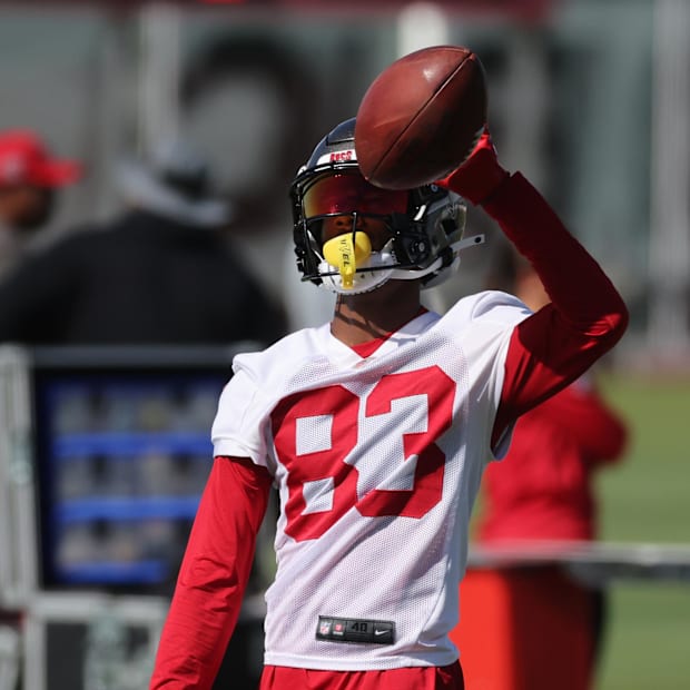 Tampa, FL, USA;  Tampa Bay Buccaneers wide receiver Tez Johnson (83) works out at One Buc Place. Mandatory Credit: Kim Klemen