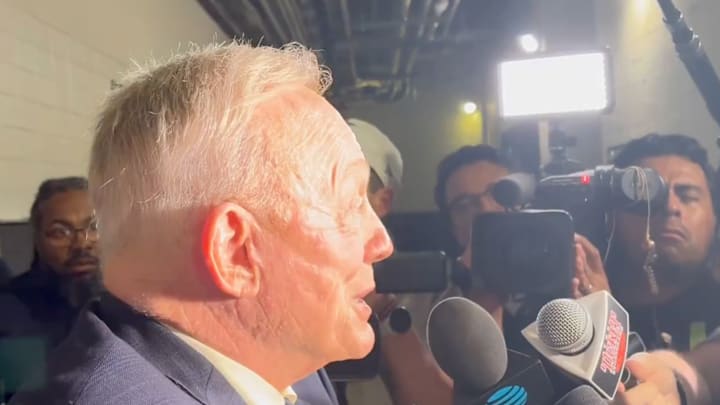 Jerry Jones reacts to Cowboys' loss. Jerry Jones reacts to Cowboys' loss.