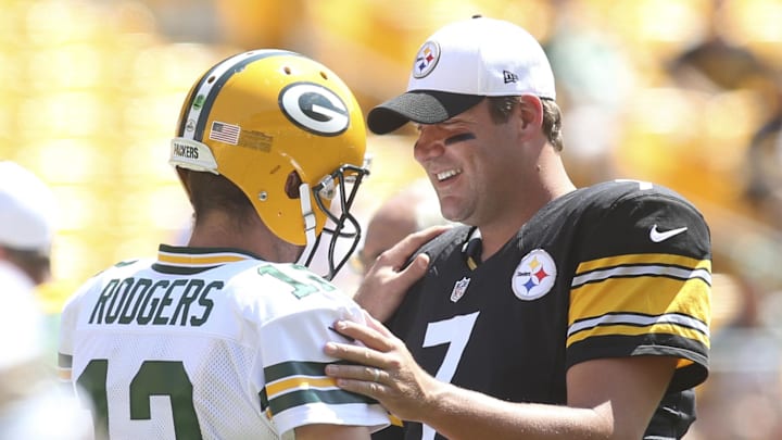 Aaron Rodgers and Ben Roethlisberger a decade ago.