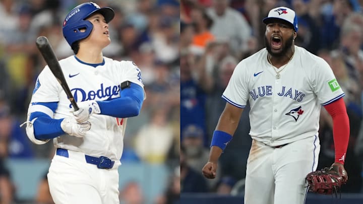 Shohei Ohtani (left) and Vladimir Guerrero Jr. (right) headline two deep rosters for the Dodgers and Blue Jays in the World Series.