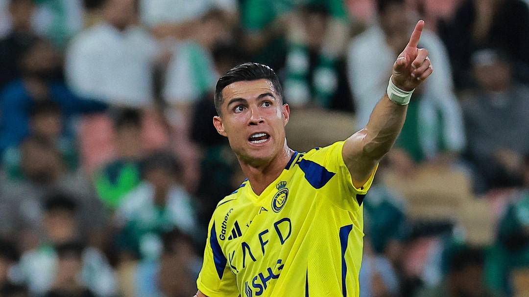 [US, Mexico & Canada customers only] Feb 13, 2024; Jeddah, Saudi Arabia; Al Nassr player Cristiano Ronaldo reacts after being substituted  in a Saudi Pro League soccer match at King Abdullah Sports City. Mandatory Credit: Reuters via Imagn Images