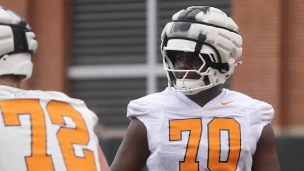 Tennessee offensive lineman David Sanders Jr. (70) 