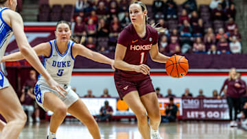 Carleigh Wenzel looking to make a play against Duke.