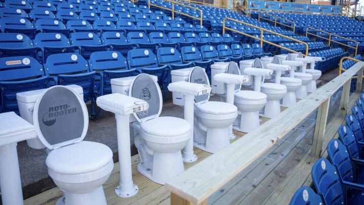 The Lake County Captains will now feature eight toilet seats for fans to sit at, called "Roto-Rooter Toilet Row"