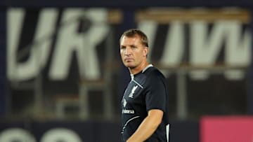 Jul 30, 2014; Bronx, NY, USA; Liverpool FC manager Brendan Rodgers after a game against Manchester City FC at Yankee Stadium. Mandatory Credit: Brad Penner-Imagn Images