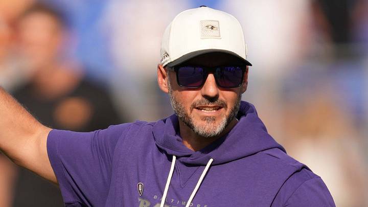 Baltimore Ravens head coach Jesse Minter prior to the game against the Washington Commanders at M&T Bank Stadium.