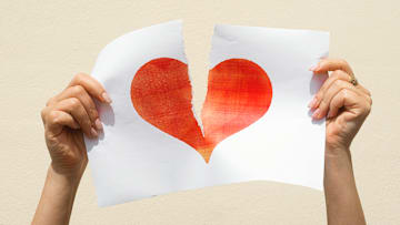 A broken heart on a piece of paper