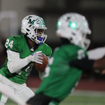 The Riverdale High School Raiders visited the Fort Myers High School Green Wave for a regional semifinal playoff football game Friday, Nov. 22, 2024. Riverdale won with a final score of 18-14.