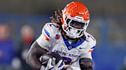 Nov 16, 2024; San Jose, California, USA; Boise State Broncos running back Ashton Jeanty (2) runs the ball against the San Jose State Spartans in the fourth quarter at CEFCU Stadium. Mandatory Credit: Cary Edmondson-Imagn Images