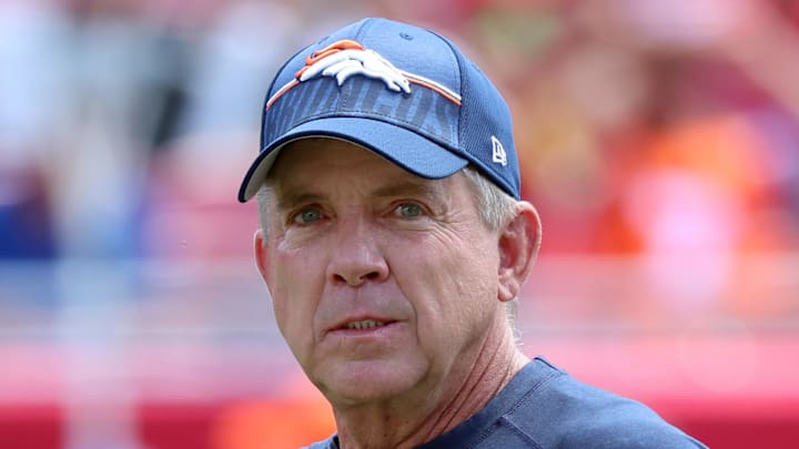 Sep 22, 2024; Tampa, Florida, USA; Denver Broncos head coach Sean Payton walks on the field prior to the game against the Tampa Bay Buccaneers at Raymond James Stadium. Mandatory Credit: Kim Klement Neitzel-Imagn Images Sep 22, 2024; Tampa, Florida, USA; Denver Broncos head coach Sean Payton walks on the field prior to the game against the Tampa Bay Buccaneers at Raymond James Stadium. Mandatory Credit: Kim Klement Neitzel-Imagn Images