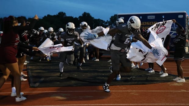 Windsor Football (CT) runs out on the field in the 2024 season