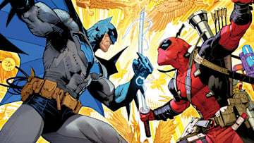 Cover to Batman/Deadpool #1 by Dan Mora, publishing in November.