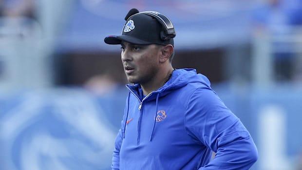 Boise State Broncos head coach Andy Avalos during the first half 