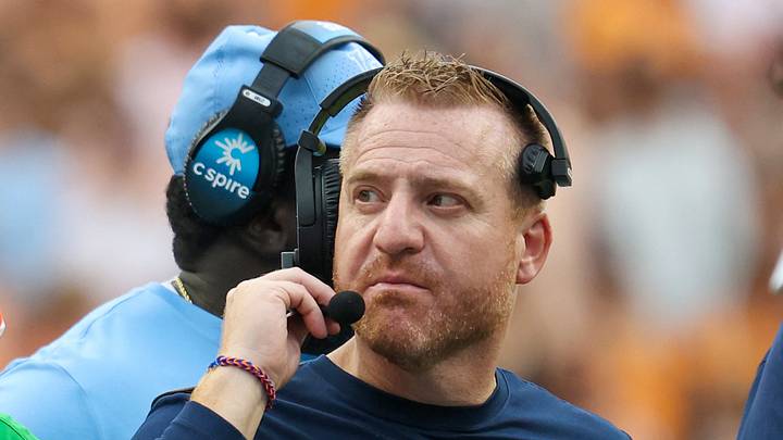 Oct 3, 2026; Knoxville, Tennessee, USA;  Auburn Tigers head coach Alex Golesh during the second half against the Tennessee Volunteers at Neyland Stadium.  Mandatory Credit: Randy Sartin-Imagn Images