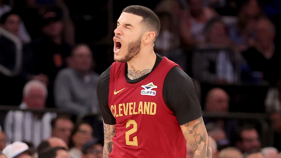 Oct 22, 2025; New York, New York, USA; Cleveland Cavaliers guard Lonzo Ball (2) reacts after a three point shot against the New York Knicks during the fourth quarter at Madison Square Garden. Mandatory Credit: Brad Penner-Imagn Images Oct 22, 2025; New York, New York, USA; Cleveland Cavaliers guard Lonzo Ball (2) reacts after a three point shot against the New York Knicks during the fourth quarter at Madison Square Garden. Mandatory Credit: Brad Penner-Imagn Images