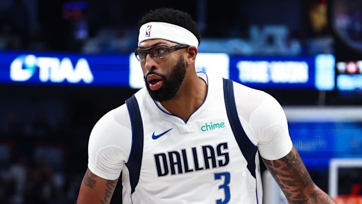 Mavericks forward Anthony Davis left Wednesday night's game early with lower left leg soreness. Mavericks forward Anthony Davis left Wednesday night's game early with lower left leg soreness.