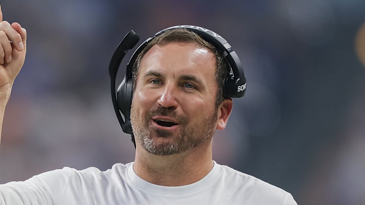 Indianapolis Colts' Jim Bob Cooter smiles