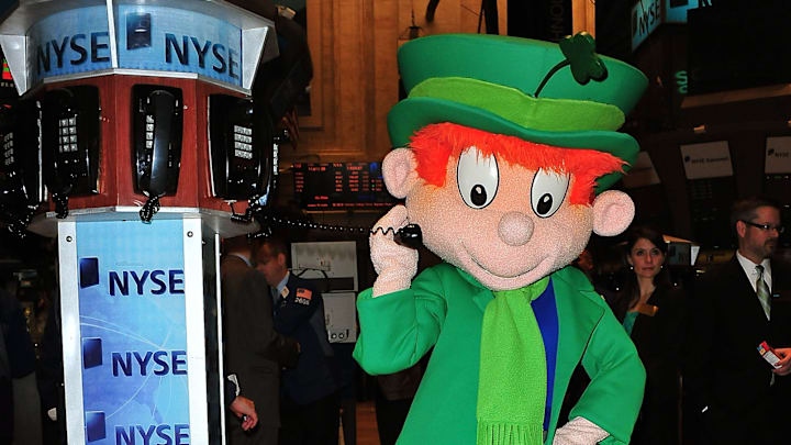 Lucky Charms' Lucky The Leprechaun Rings The NYSE Opening Bell - March 17, 2011