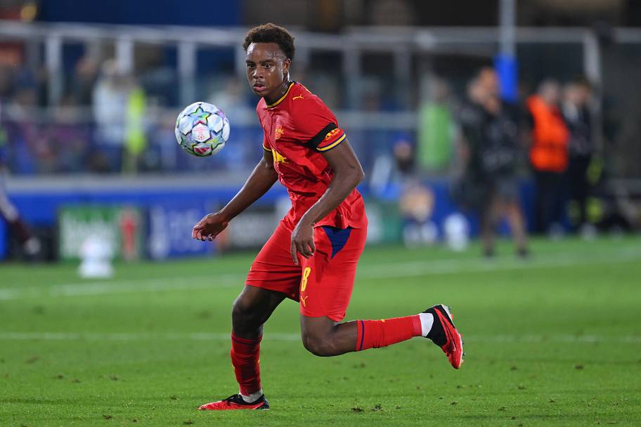 Assan Ouedraogo of RB Leipzig in action during the UEFA Champions League 2026/27 League Phase.