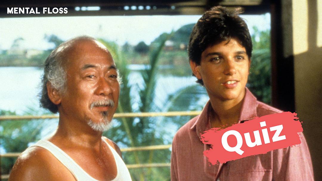 Pat Morita and Ralph Macchio in The Karate Kid