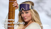 Hunter McGrady was photographed by Derek Kettela in Switzerland. Swimsuit by Sienna Swim. Googles from Blenders. 