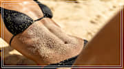 Woman in a black bikini.