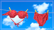 A red polka dot bikini