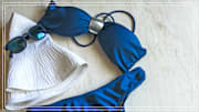 Blue bandeau bikini