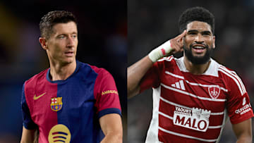 R. Lewandowski (FC Barcelone) - Mahdi Camara (Brest) | Getty Images