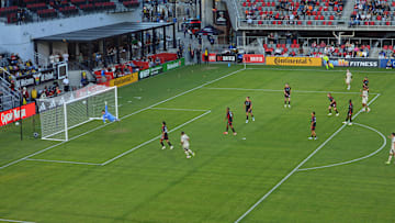 Catching players in Washington D.C.'s Audi Field in action. 