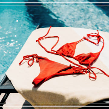 Red string bikini