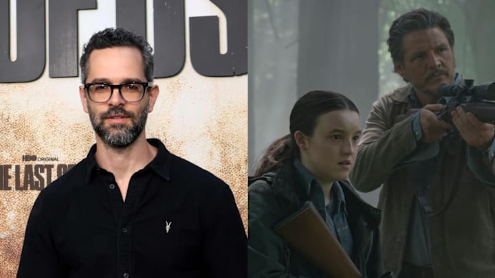 Neil Druckmann, Bella Ramsey and Pedro Pascal in The Last of Us.