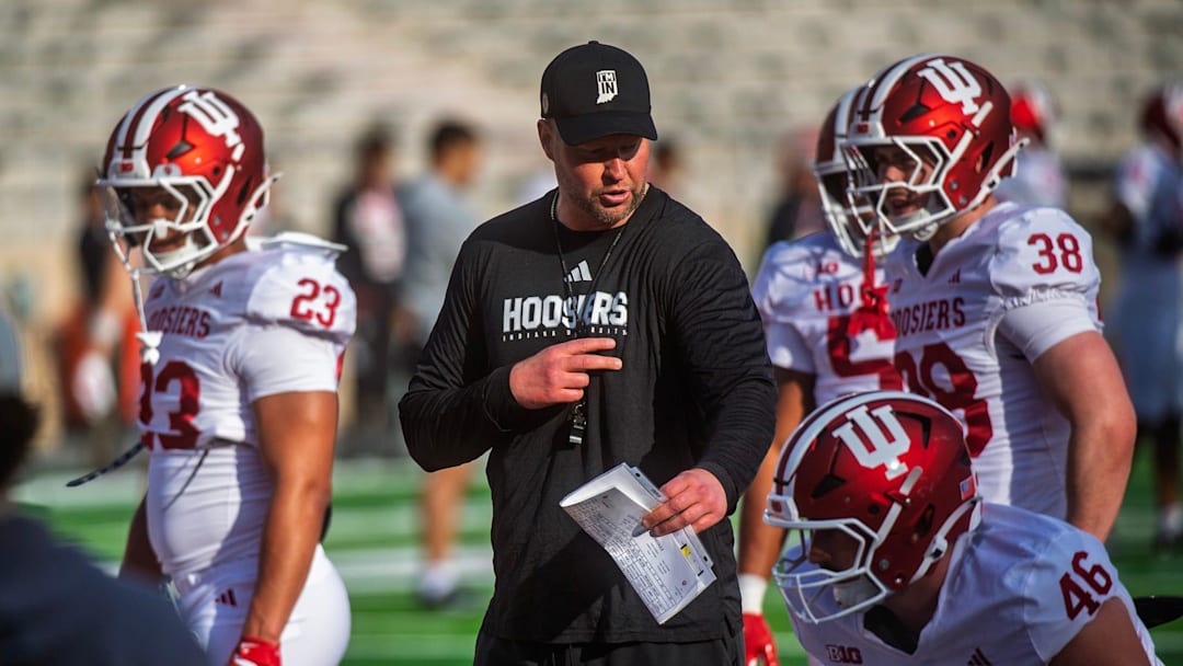 Indiana DC Bryant Haines during spring practice at Memorial Stadium on Tuesday, March 31, 2026.
