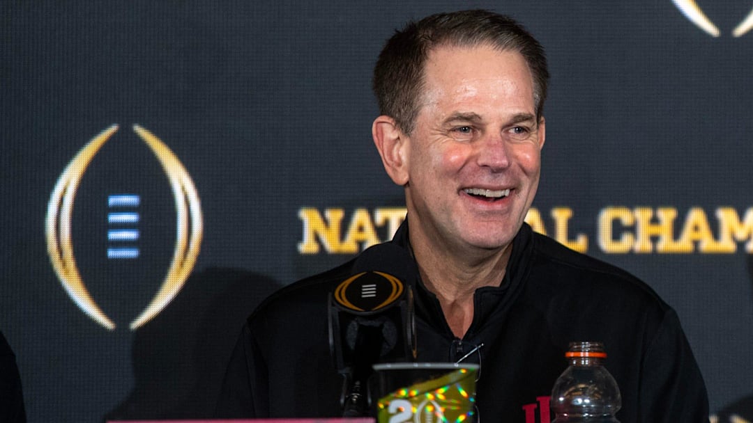 Indiana Head Coach Curt Cignetti smiles at the champions press conference on Tuesday, Jan. 20. 2026.