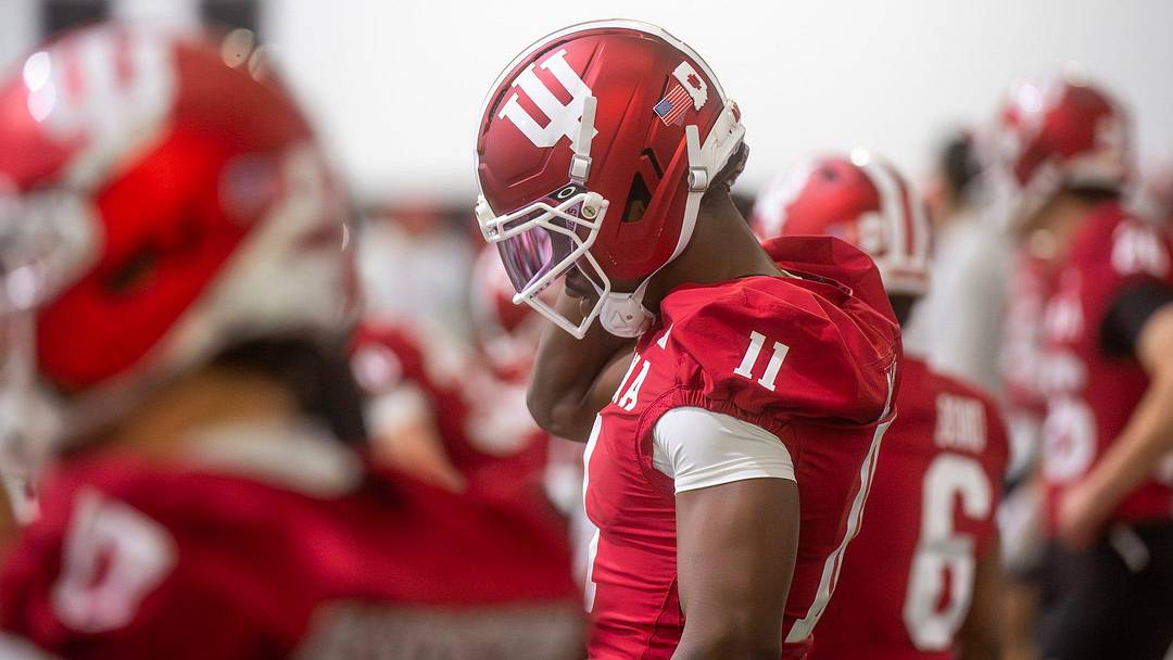 Indiana's Nick Marsh (11) during Indiana University spring football practice on Thursday, March 26, 2026.