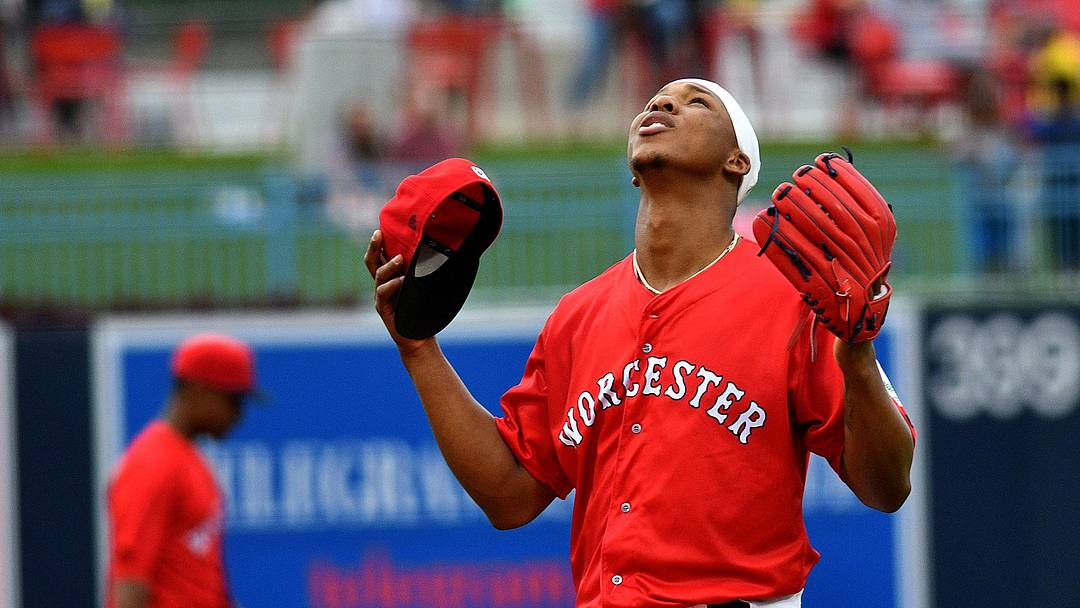 WooSox pitcher Brayan Bello started each turn at the mound by crossing himself and looking toward the heavens during Wednesday's game against Toledo.

CP 2