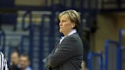 Jan 12, 2011; Toledo, OH, USA; Toledo Rockets head coach Tricia Cullop in the second half against the Northern Illinois Huskies at Savage Arena. Toledo defeated Northern Illinois 42-31. Mandatory Credit: Rick Osentoski-Imagn Images
