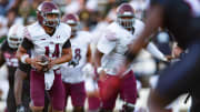 Texas Southern's quarterback Jace Wilson (14) runs with the ball during the game against the Jackson State Tigers at the Mississippi Veterans Memorial Football Stadium in Jackson, Miss., on Saturday, Nov. 4, 2023.