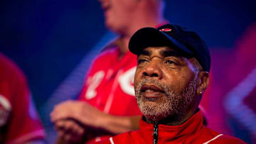Former Cincinnati Reds player Dave Parker greets fans at Redsfest at the Duke Energy Convention Center in downtown Cincinnati Friday, December 1, 2017.

636481659106640701 Redsfestfile Mv 0028 Jpg