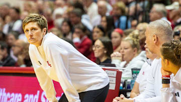 Indiana Head Coach Teri Moren during the Indiana versus Stanford women's basketball game at Simon Skjodt Assembly Hall on Sunday, Nov. 17, 2024.