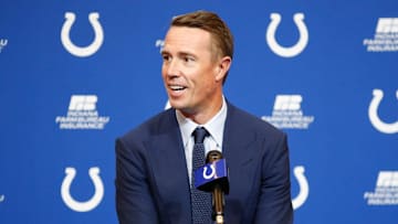 New Indianapolis Colts QB Matt Ryan takes questions during a press conference on Tuesday, March 22,