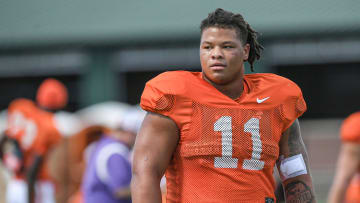 Clemson defensive lineman Peter Woods (11) during Clemson football practice at Jervey Meadows in Clemson, S.C. Wednesday August 7, 2024.