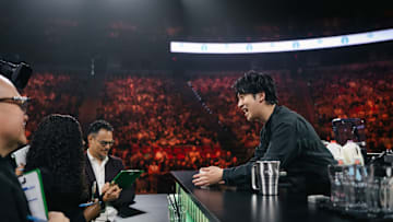 Nobuki serves the judges during the final round of Starbucks Global Barista Championship