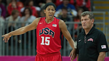 Candace Parker (left) and then-USA Basketball head coach Geno Auriemma. Harry E. Walker/Tribune News Service via Getty Images