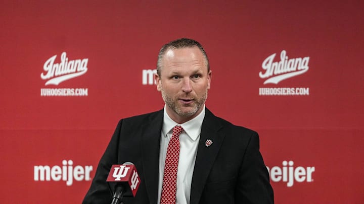 Indiana Hoosiers head basketball coach Darian DeVries speaks to the media on Wednesday, March 19, 2025.