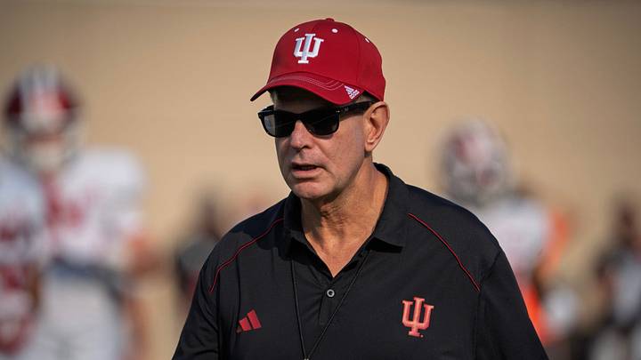 Head Coach Curt Cignetti during Indiana University's football camp practice on Thursday, Aug. 13, 2026.